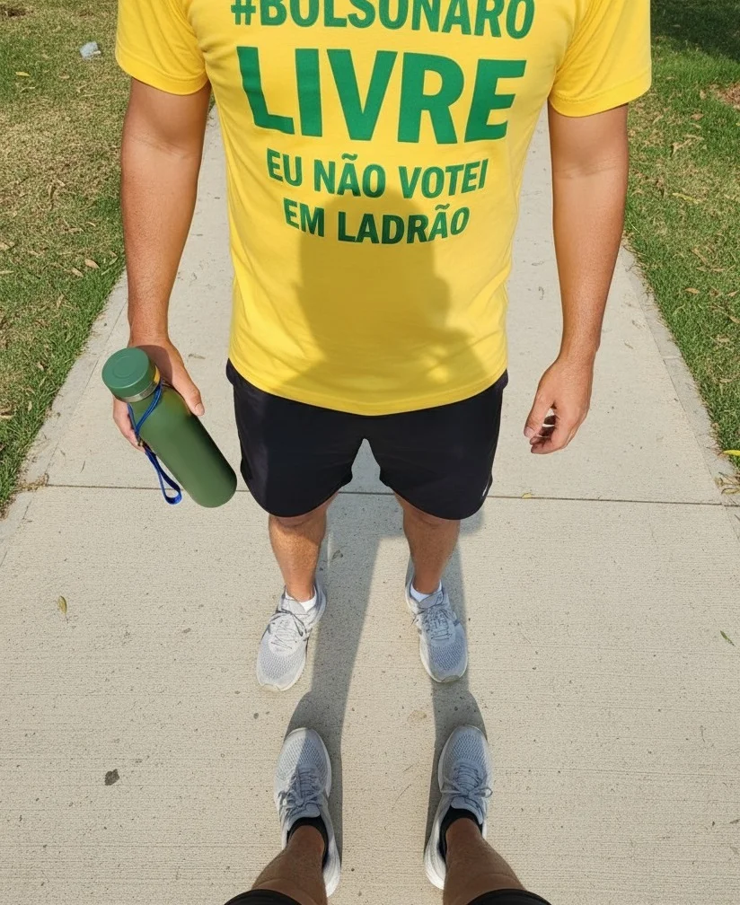 Cliente vestindo a camisa Patriota na academia